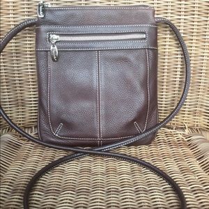 Tignanello Brown Leather Crossbody Shoulder Bag